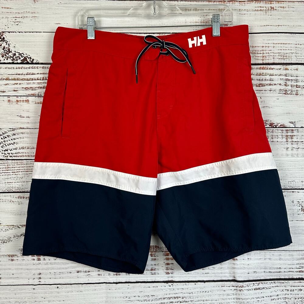 Helly Hansen Men’s Red/Navy Colorblock Swim Trunks